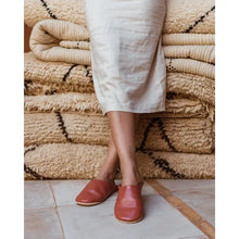 Load image into Gallery viewer, Moroccan Leather Babouche Unisex Slippers in Terracotta - Bohemia Designs
