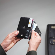 Load image into Gallery viewer, LEMUR Design Travel WALLET: Premium Vegetable Tan Leather in Black

