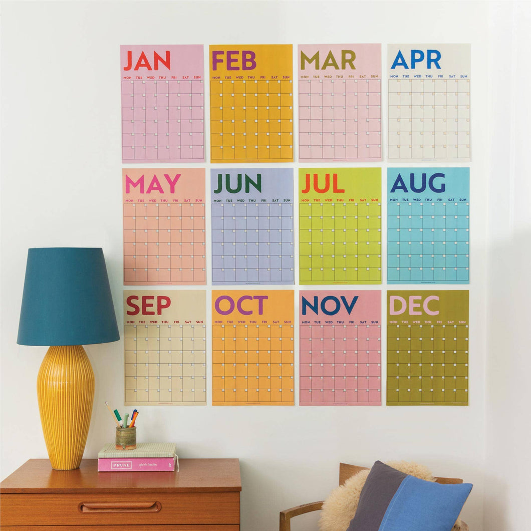 Monthly Undated A3 Wall Planner | 12 Pages | Colourburst - Good Tuesday