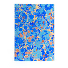 Load image into Gallery viewer, COMING SOON! Marmor Paperie - A5 Hand Marbled Journal - Blue, Gold &amp; Copper - Stone Pattern
