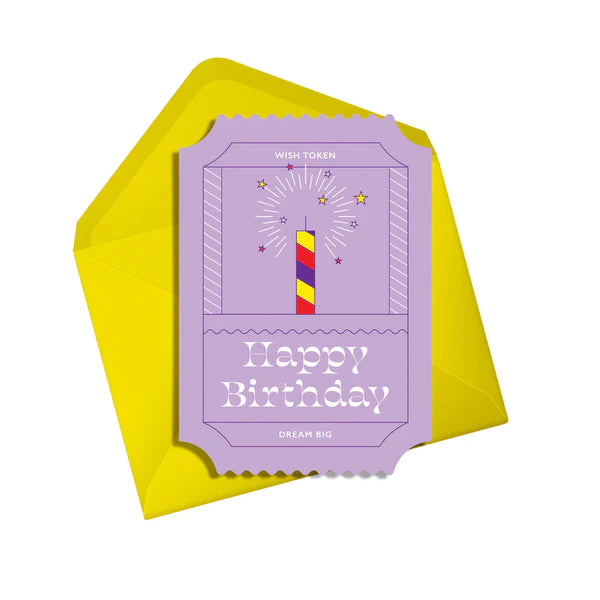 Happy Birthday Dream Big Wish Token Card - greetings card by Alphablots