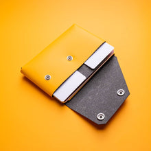 Load image into Gallery viewer, LEMUR Design Recycled Leather Travel Wallet in Yellow
