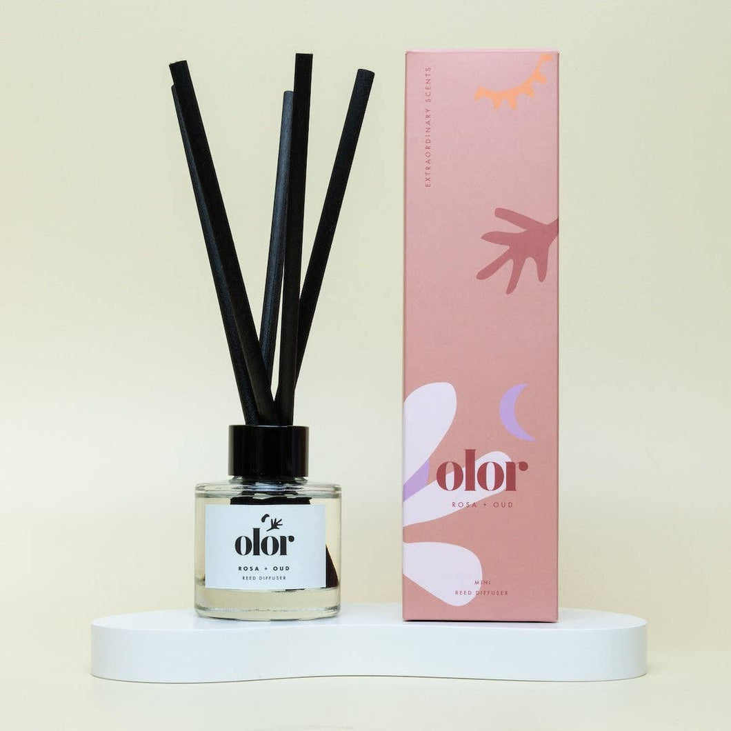 Rosa + Oud 50ml Reed Diffuser by OLOR