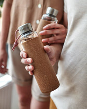 Load image into Gallery viewer, Leak Proof Glass Water Bottle with Protective Sleeve by Black + Blum: Almond
