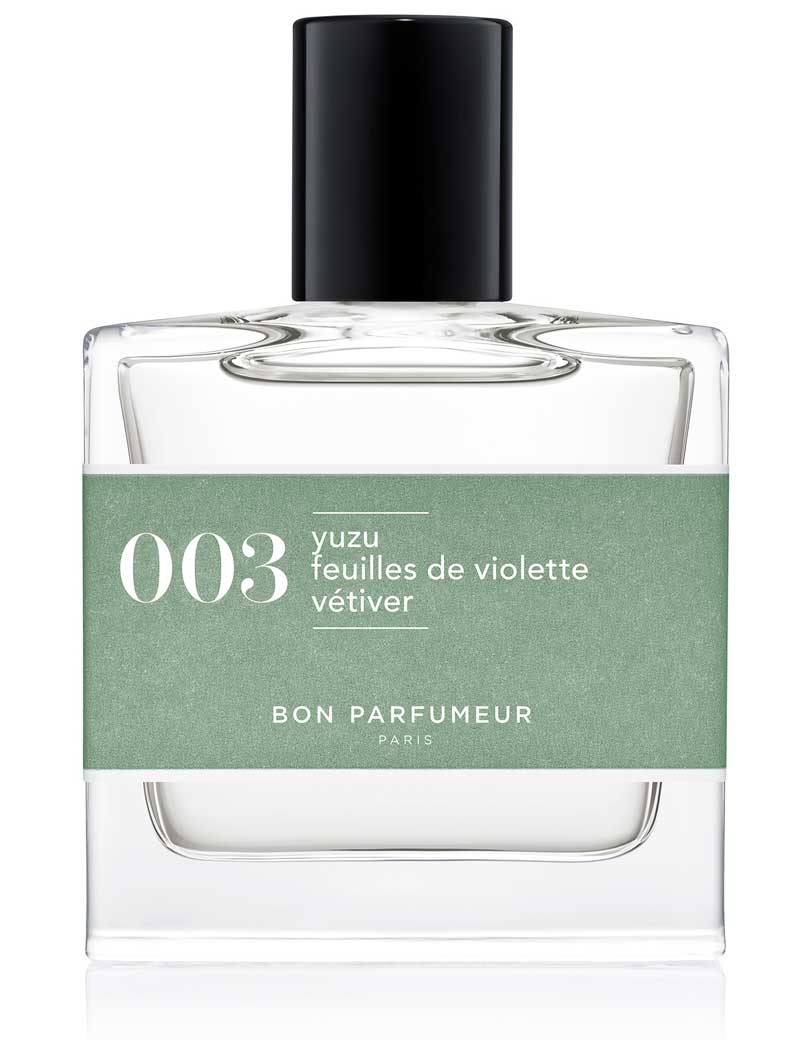 Bon Parfumeur Eau de Parfum 003. Yuzu, violet leaves, vetiver- a woody cologne. 30ml / 1 fl.oz.