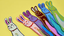 Load image into Gallery viewer, Cute Bunny Bookmark by Ark Colour Design - Cornflower blue
