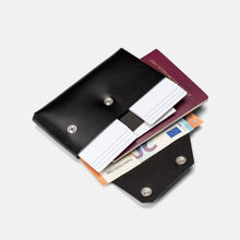 Load image into Gallery viewer, LEMUR Design Travel WALLET: Premium Vegetable Tan Leather in Black
