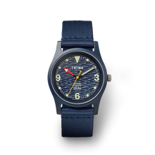 Load image into Gallery viewer, Time For Oceans - recycled ocean plastics field watch by TRIWA.  Deep Blue
