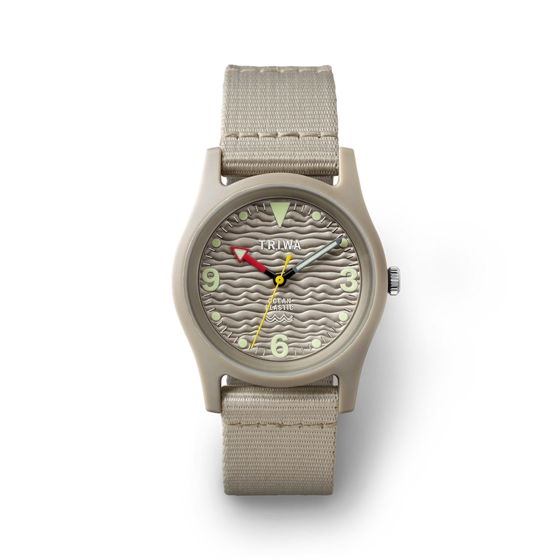 Time For Oceans - recycled ocean plastics field watch by TRIWA.  Sand