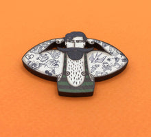Load image into Gallery viewer, Su Owen - Vintage Style Circus Strongman Wooden Pin Brooch
