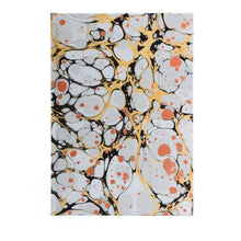 Load image into Gallery viewer, COMING SOON! Marmor Paperie - A5 Hand Marbled Journal - Slate &amp; Metallics - Stone pattern
