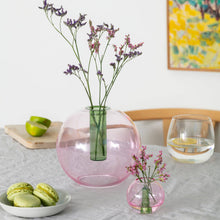 Load image into Gallery viewer, ColorLab Reversible Bubble Glass Vase by Block Design - Mini in Blue and Yellow
