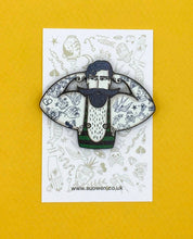 Load image into Gallery viewer, Su Owen - Vintage Style Circus Strongman Wooden Pin Brooch
