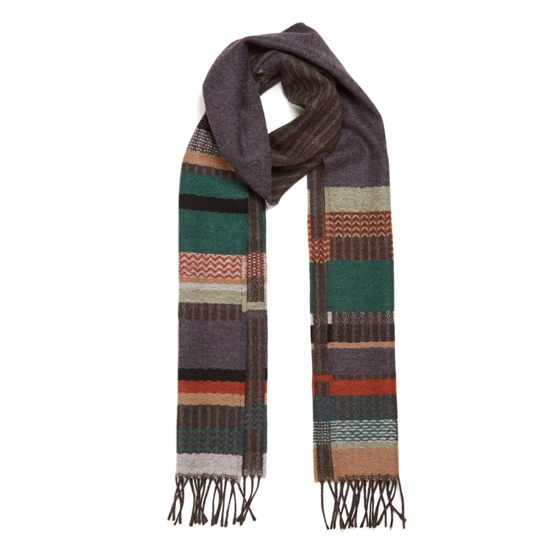 Wallace Sewell Dorvigny scarf in Charcoal. 100% Merino Wool - Made in England