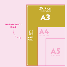 Load image into Gallery viewer, Monthly Undated A3 Wall Planner | 12 Pages | Simply Bright | Good Tuesday
