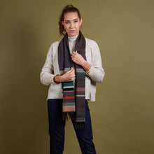 Load image into Gallery viewer, Wallace Sewell Dorvigny scarf in Charcoal. 100% Merino Wool - Made in England
