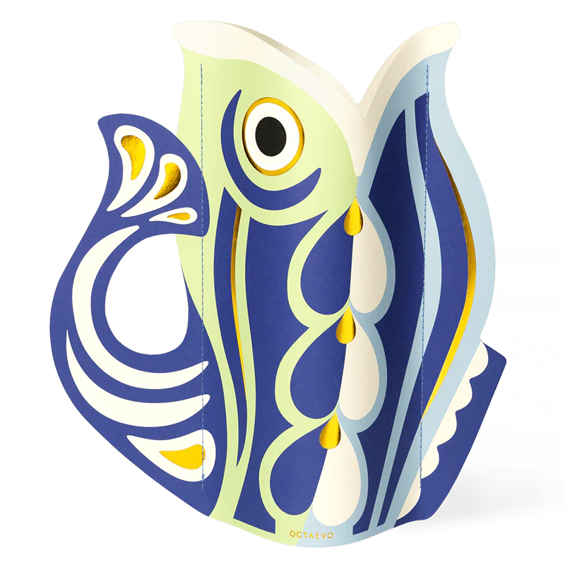 Fish shaped paper vase by Octaevo Barcelona