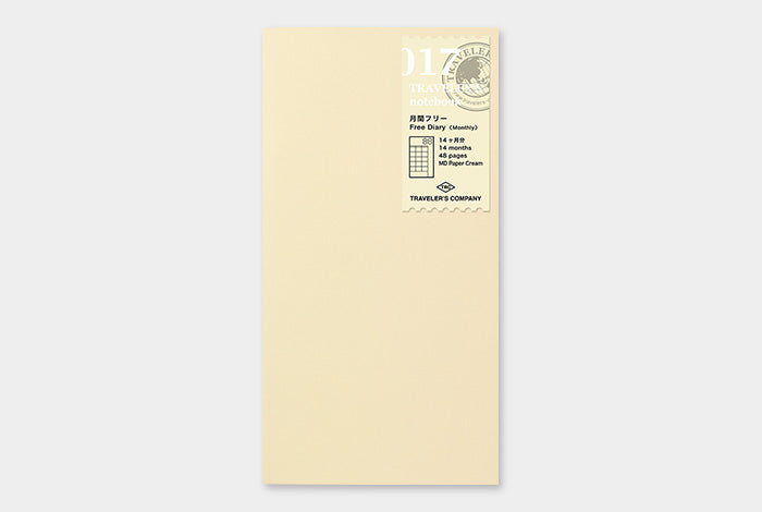 TRAVELER'S Company notebook refill 017 - Free Diary (Monthly) - regular size