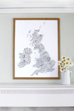 Load image into Gallery viewer, Word Map of the British Isles

