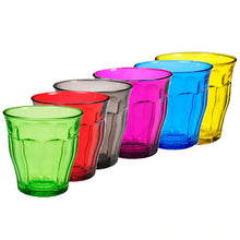 Load image into Gallery viewer, Duralex Picardie Colours 25cl glasses, set of six.
