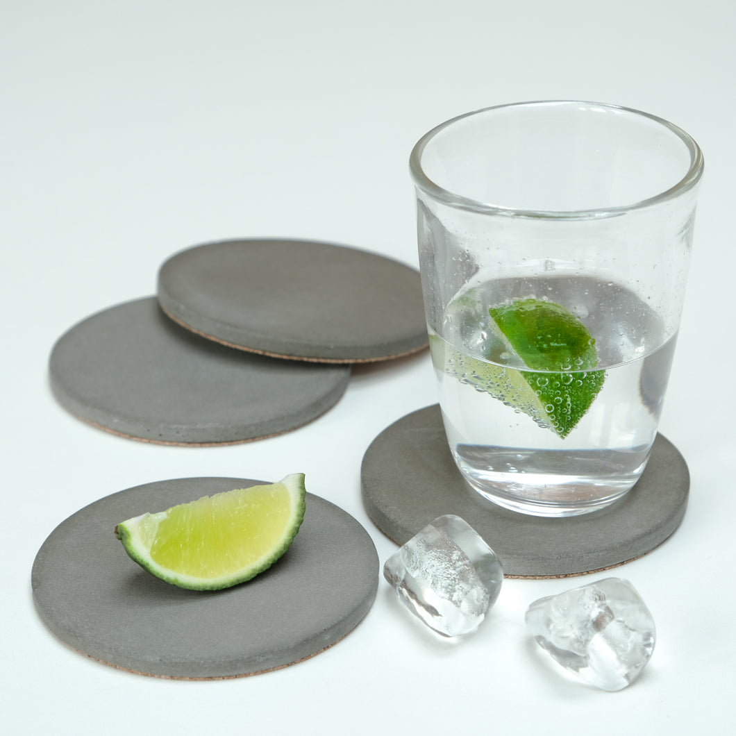 Drinks Coasters in cast concrete - a set of four