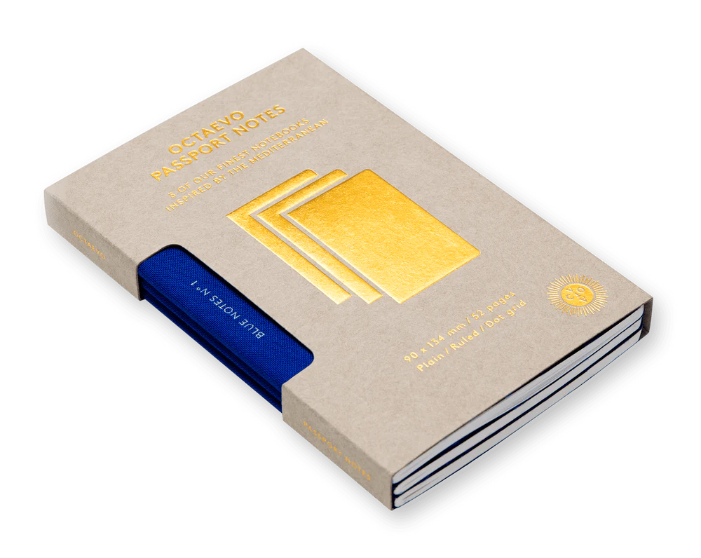 Passport Notes - Mediterranean Blue + White - a set of three by Octaevo Barcelona