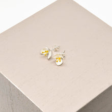 Load image into Gallery viewer, Snow Trillium Stud Earrings, Hop Skip Flutter
