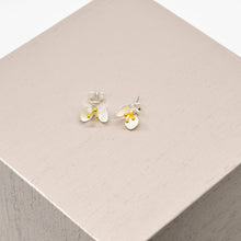 Load image into Gallery viewer, Snow Trillium Stud Earrings, Hop Skip Flutter
